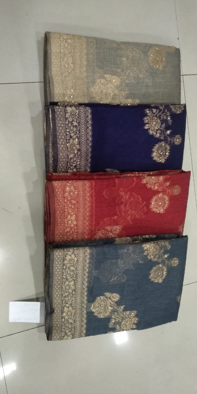 Flowers 8349 Latest Fancy Designer Festive Wear Cotton Printed Stone Work Saree Collection
